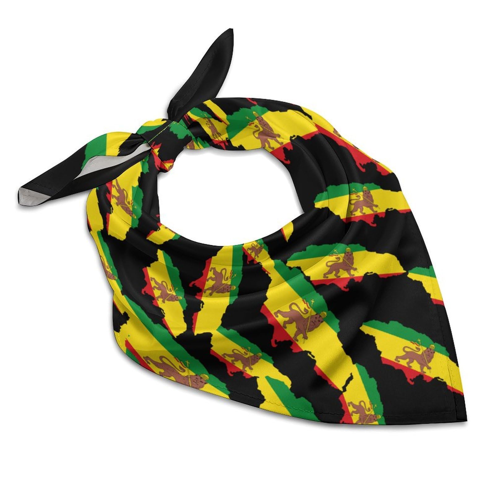 Hlbsdm Women's As Pic Flag Map Of Jamaica Fashion Head Scarf For Silk Like Bandana Kerchief Satin Square Scarves Gifts