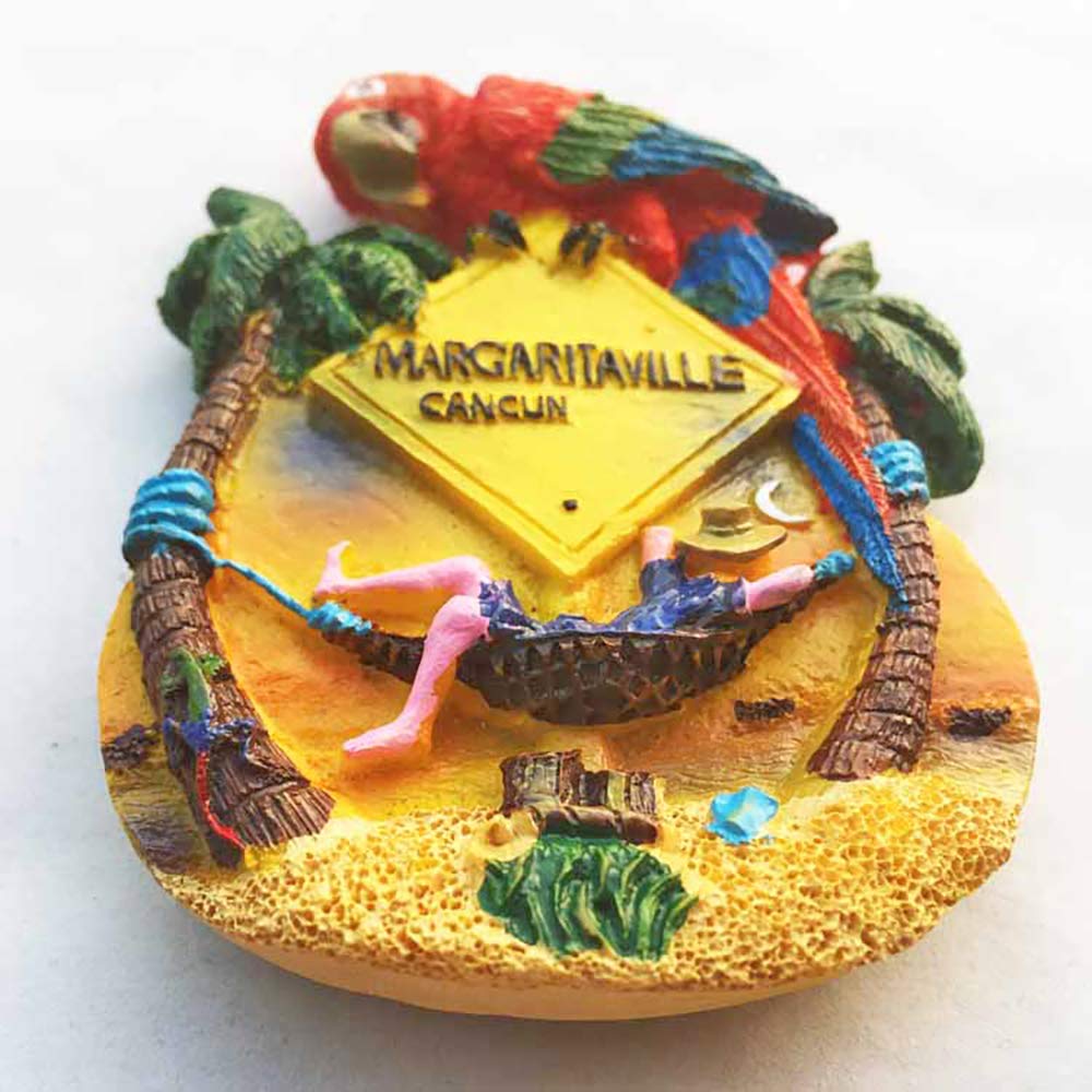 Magnete Da Frigorifero 3D Cancun Messico - Souvenir Turistico In Resina, 9x7 Cm