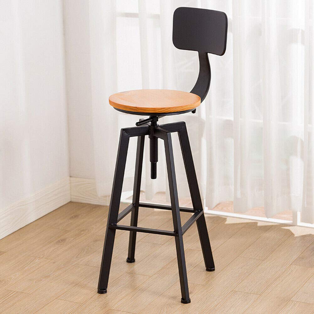 Sgabello Da Bar Industriale Con Piccolo Schienale Bistrot Metalix Acciaio E Legno Scuro 76 Cm Nuova Edizione 86420862