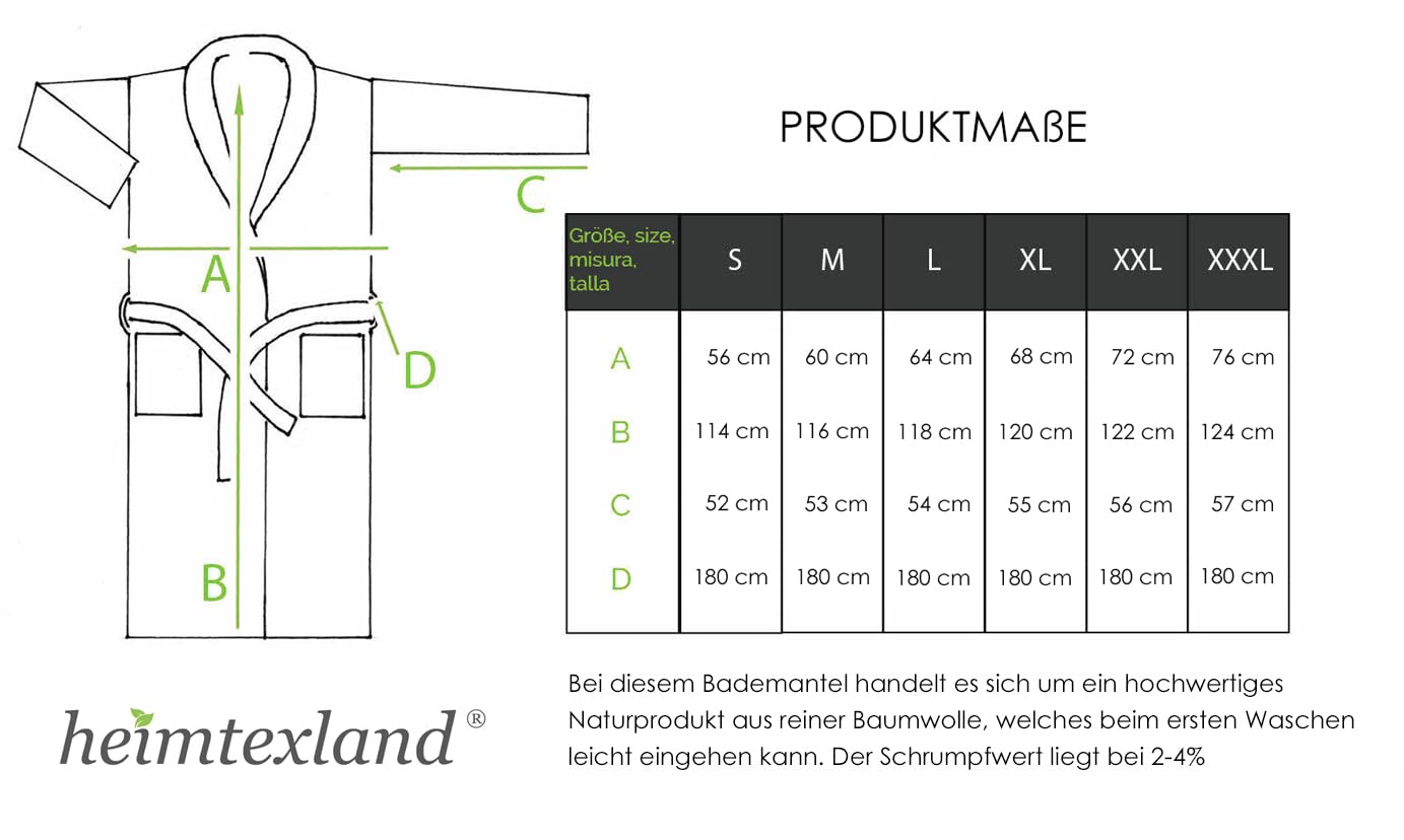 heimtexland Peignoir en piqué gaufré 100 % coton, type 881