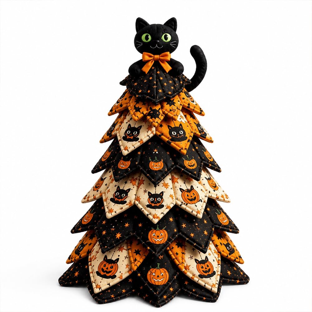 3D Quilted Halloween Tree Kit, DIY Patchwork Craft Beginner Sewing Kits