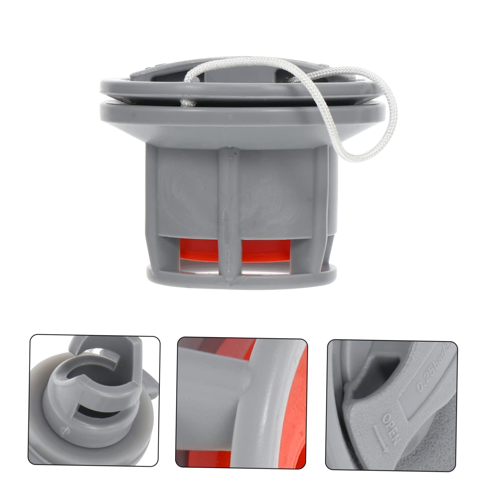Abaodam Boot Gas Check Bootsventil Luft Ersatz schlauchboot Strukturventile mit acht Löchern Hochdruckventile Bootsvorräte Pumpenadapter Umweltschutz-PVC Grey