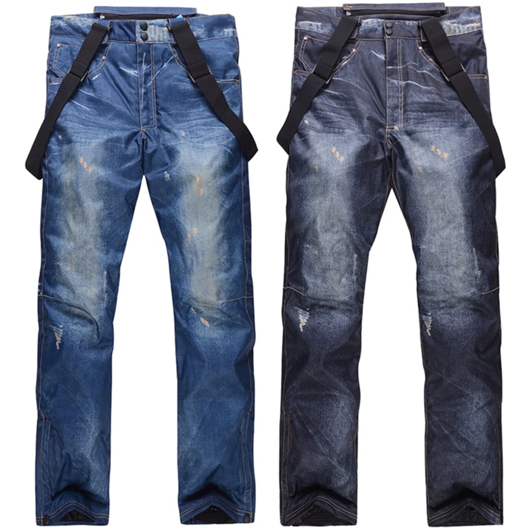 2022 Style Jeans Snowboardhose Hosenträger Denim Skihose Herren Skate Snowboard Thermo Skihose