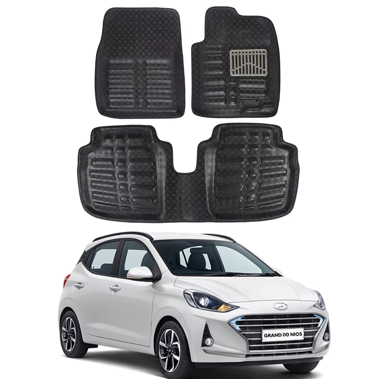 DS ENTERPRISE 4D Car Floor Mats Foot Mat Compatible for Hyundai Grand i10 Nios All Models