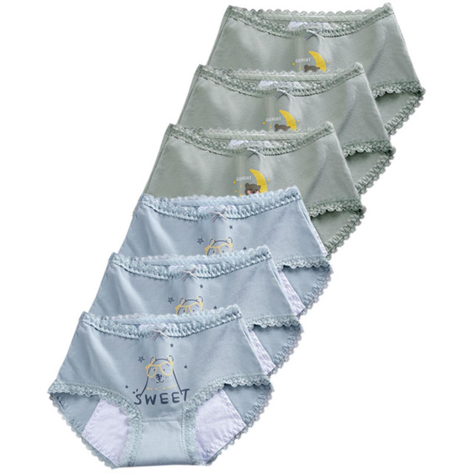 TTDGYYXW Period Panty 6 Teile/los Damen Menstruation Höschen Auslaufsicher Niedrige Taille Frauen Slips Baumwolle Dessous Menstruation Unterwäsche