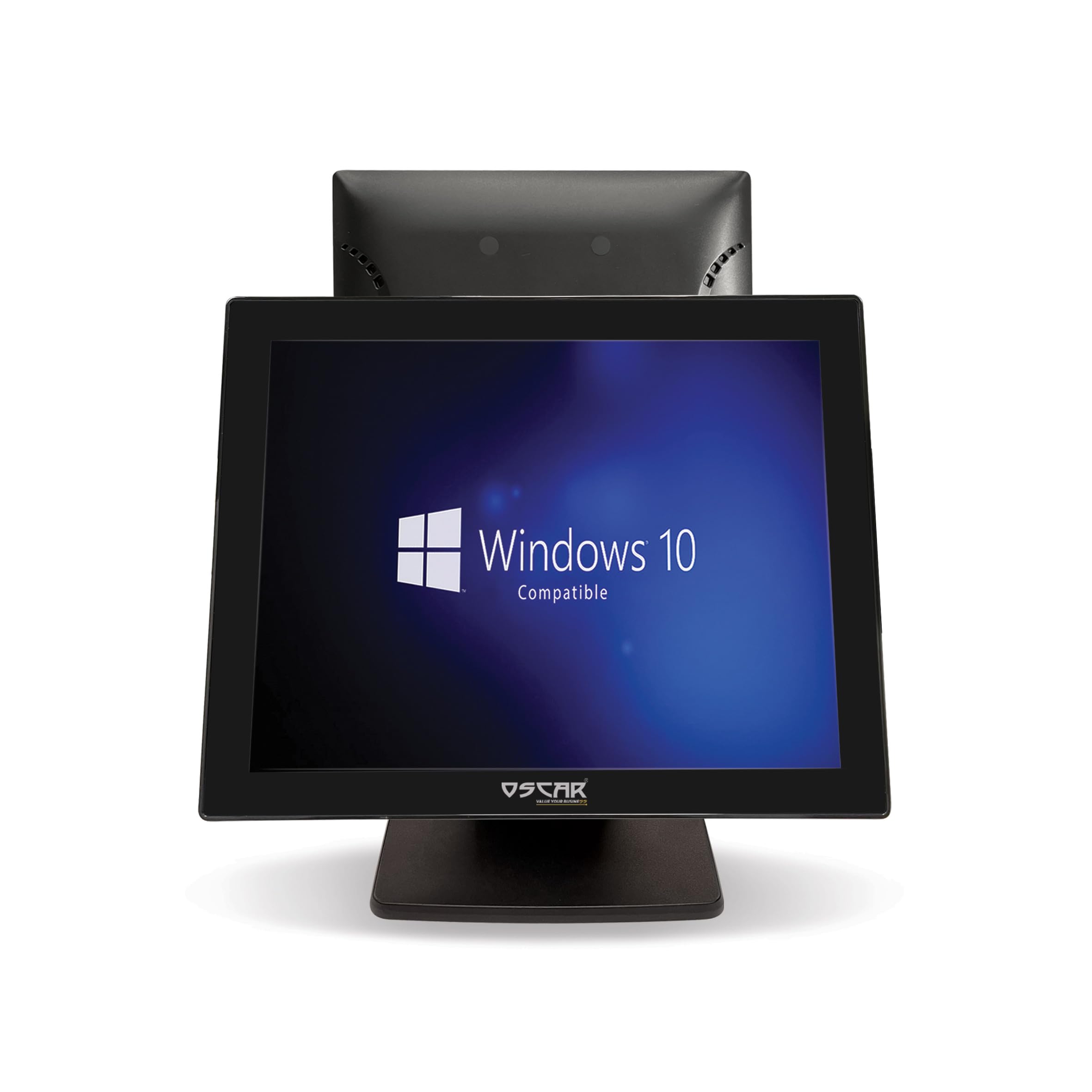 OSCAR CARDINAL Touchscreen Point of Sale POS Terminal Cashier Billing Machine | CPU Core i5 4th Gen 2.0 GHz | RAM 4GB | SSD 128GB | LED 15 Inch | Resolution 1024x768 (With 2nd LCD 11.6", Black)