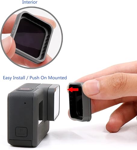 Miniatura 5 de MRC ND4 - Filtro para GoPro Hero 5 Black, Hero 6 Black, Hero 7 Black, AGC Optics Glass, 18 capas de revestimiento multiresistente, filtro de