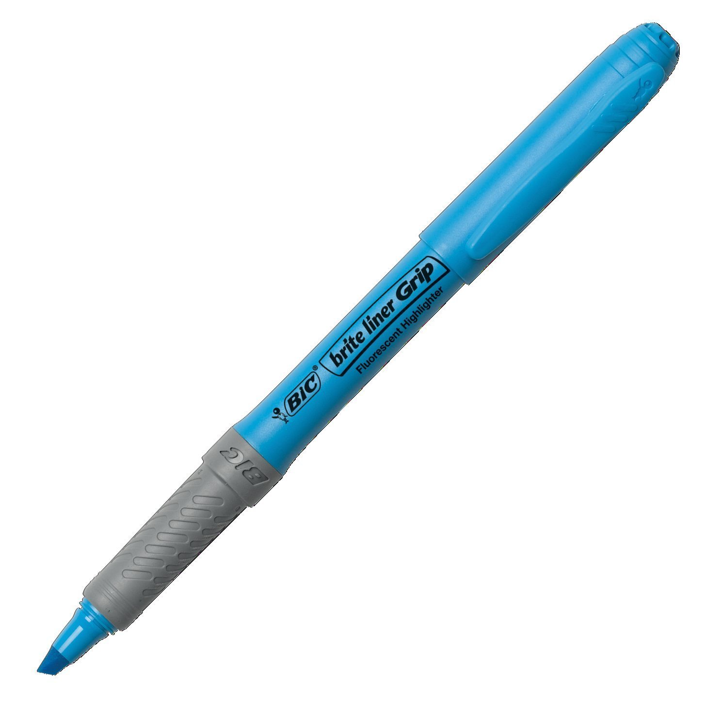 BIC Surligneur Brite Liner Grip, pointe biseautée, couleurs fluorescentes, 5/Lot