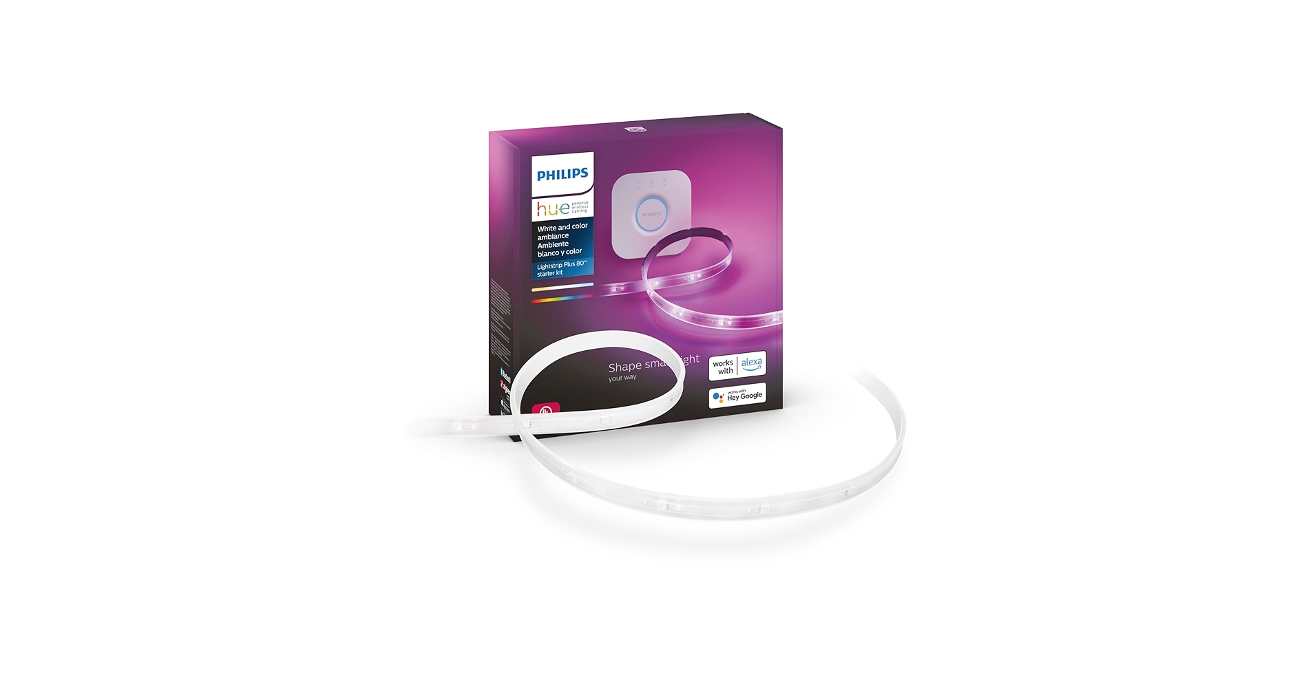 PHILIPS Hue Lightstrip Plus & Bridgeセット PHILIPS Hue Lightstrip Plus & Bridgeセット Amazon.com