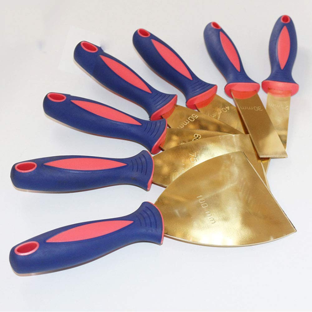 Tapete Schaber-Werkzeug-Set Kupfer Spachtel 7Pcs Farbe Schrapper mit Kunststoffgriff - Perfekte DIY Dekorieren Entlackung Schaber-Werkzeug-Set