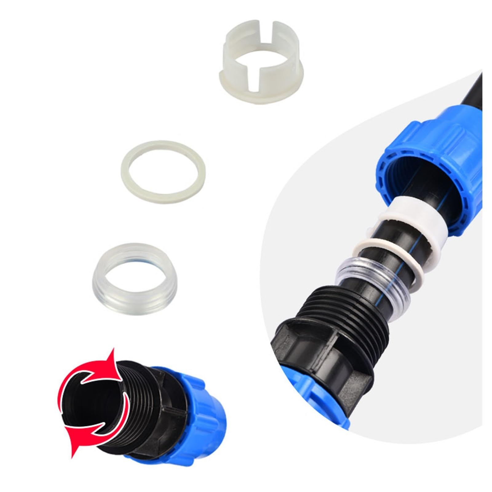 Sdoppiatore dell'acqua per tubi in PVC PE da 25 mm, connettore rapido per irrigazione da giardino, raccordo a T in plastica per sistemi di tubi dell'acqua agricoltura, durevole e facile da usare