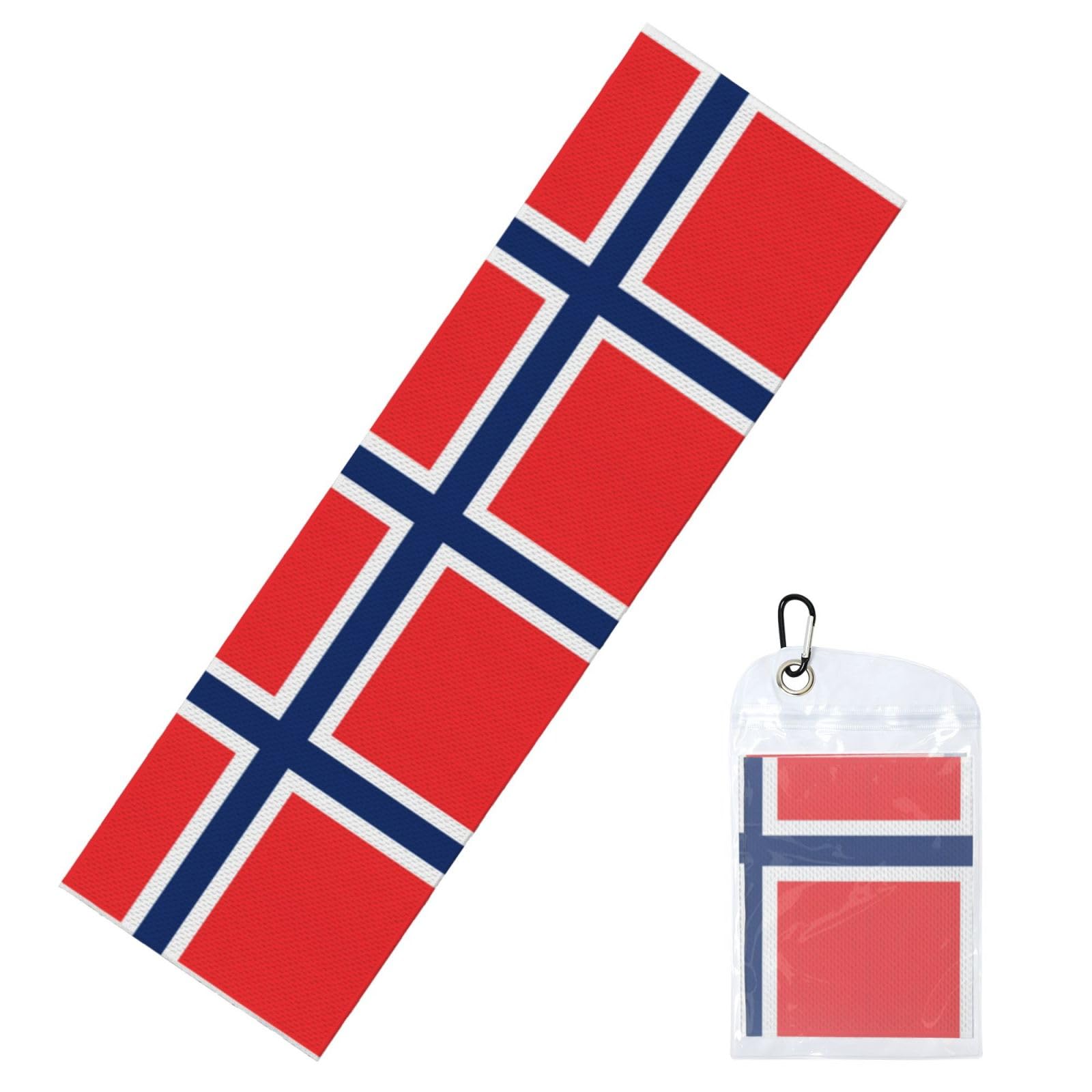 HGIUYDRD Norwegian flag Print Cooling Sports Towel with PVC Carry Bag for Gym, Beach, Golf and World Cup Events