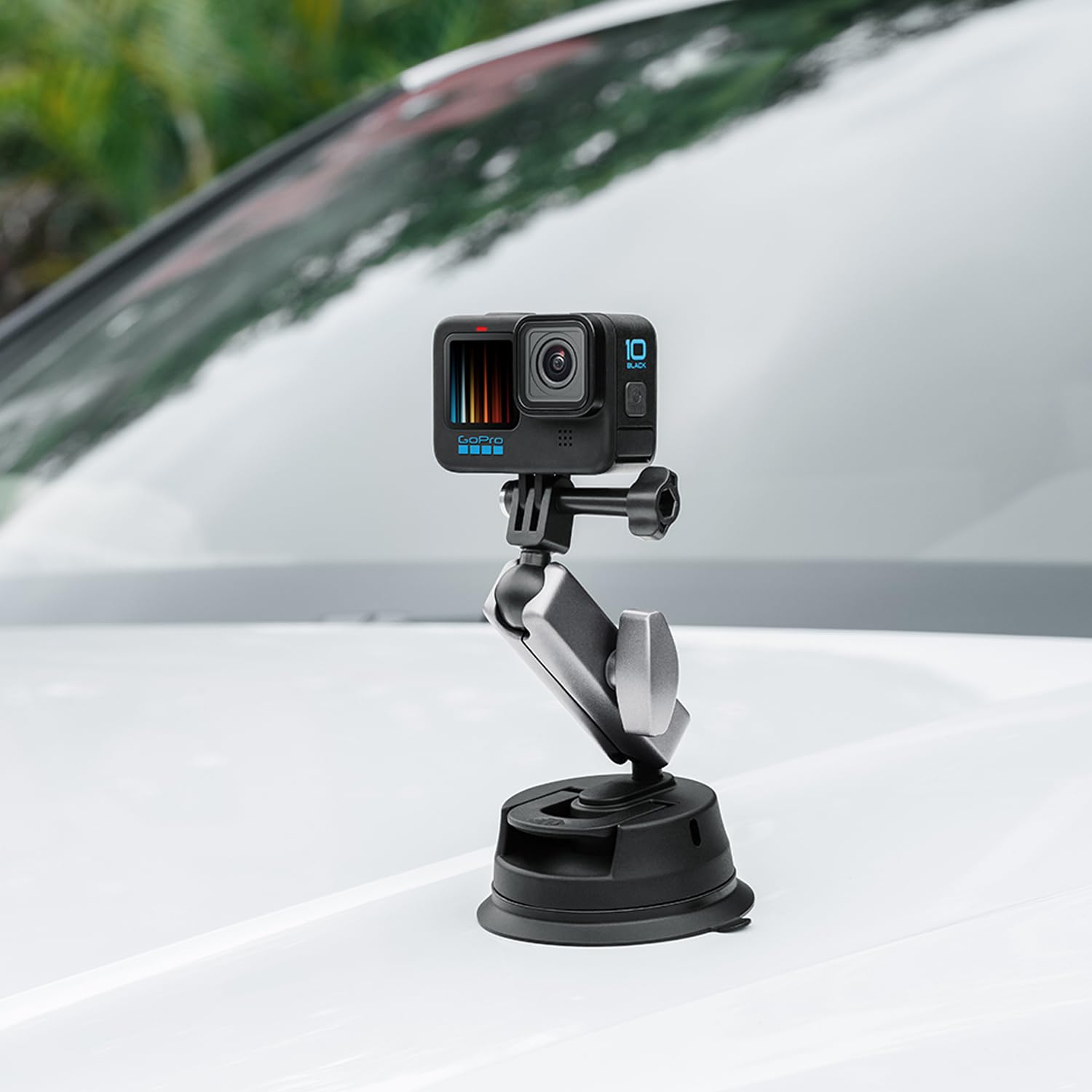 REYGEAK Supporto A Ventosa In Alluminio Per Auto Con Testa Sferica 360° E Clip Per Telefono – Per GoPro, Insta360 E Mirrorless