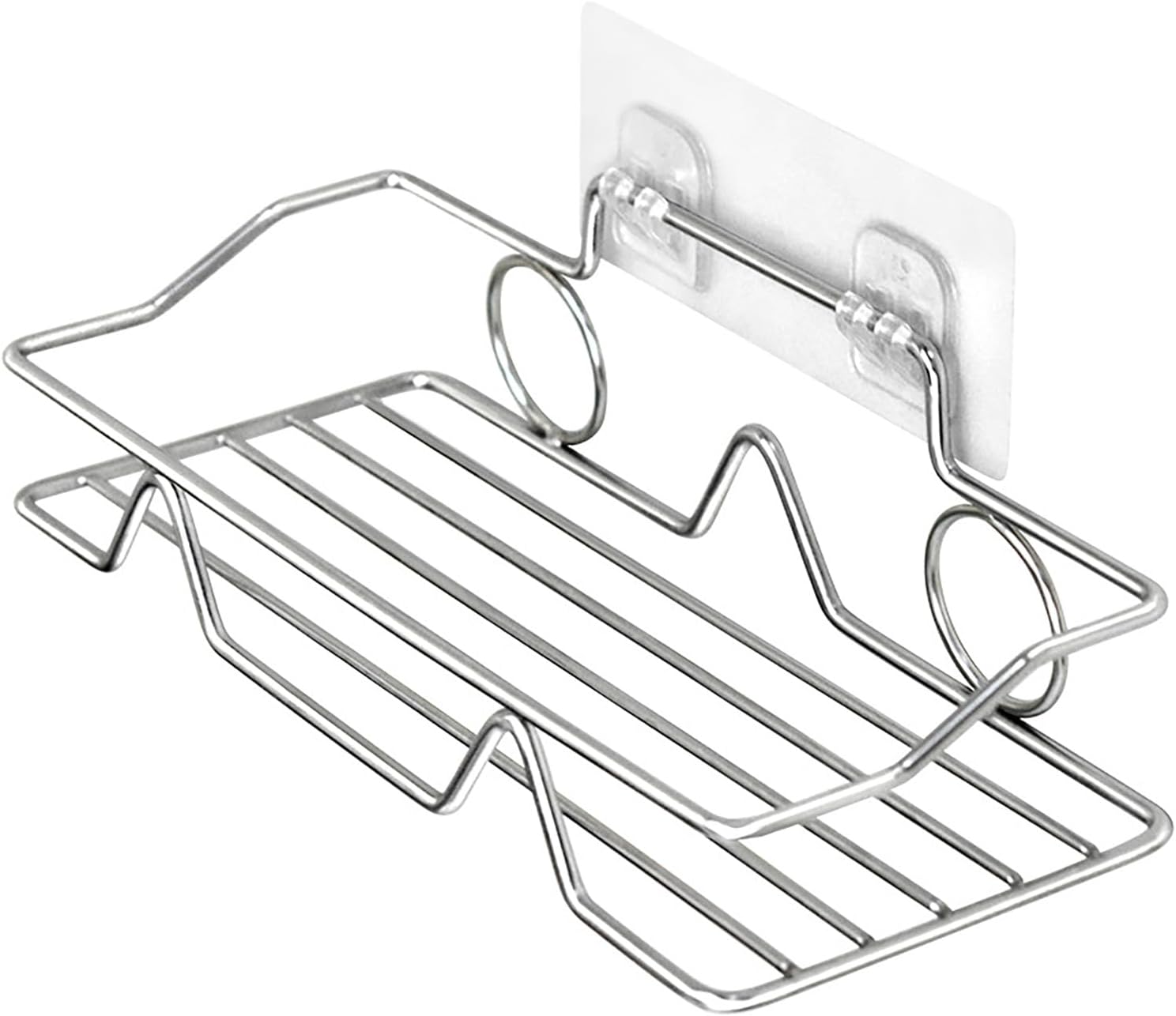 Stainless Steel Wall Mounted Bath Organizer Shower Shelf with Adhesive for Home Kitchen Bathroom