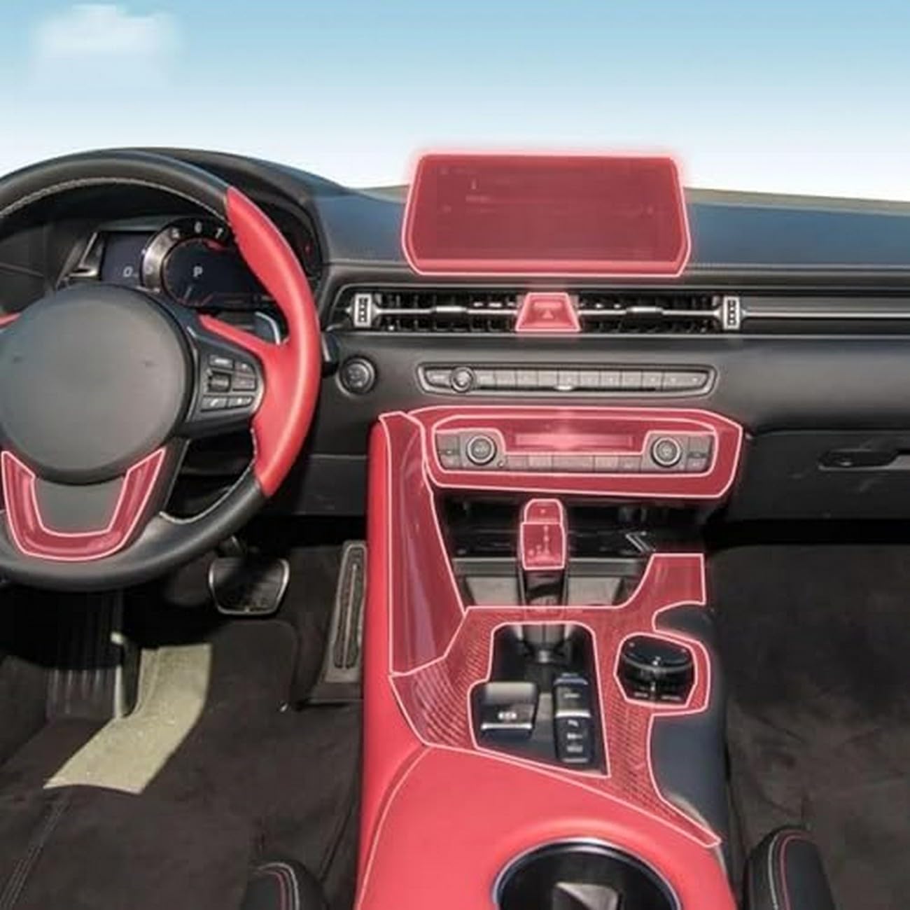 Panel skrzyni biegów wnętrza samochodu, folia ochronna TPU, naklejki naprawcze, do Toyota Supra GR 2020-2024
