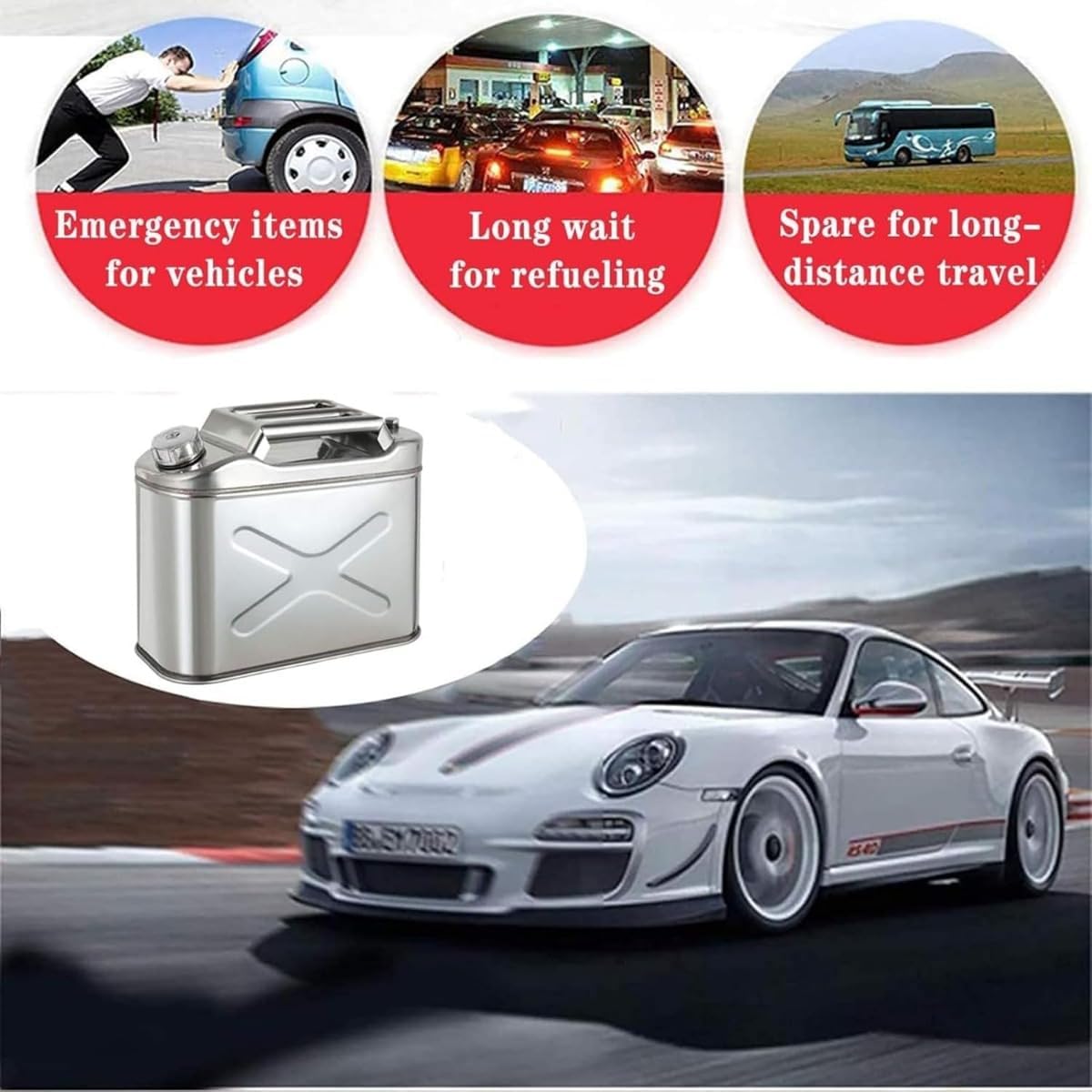 ガソリン携行缶10L/20L/25L/30L/40L/50L/60L 304ステンレス 車載燃料タンク 大容量灯油タンク 給油ノズル