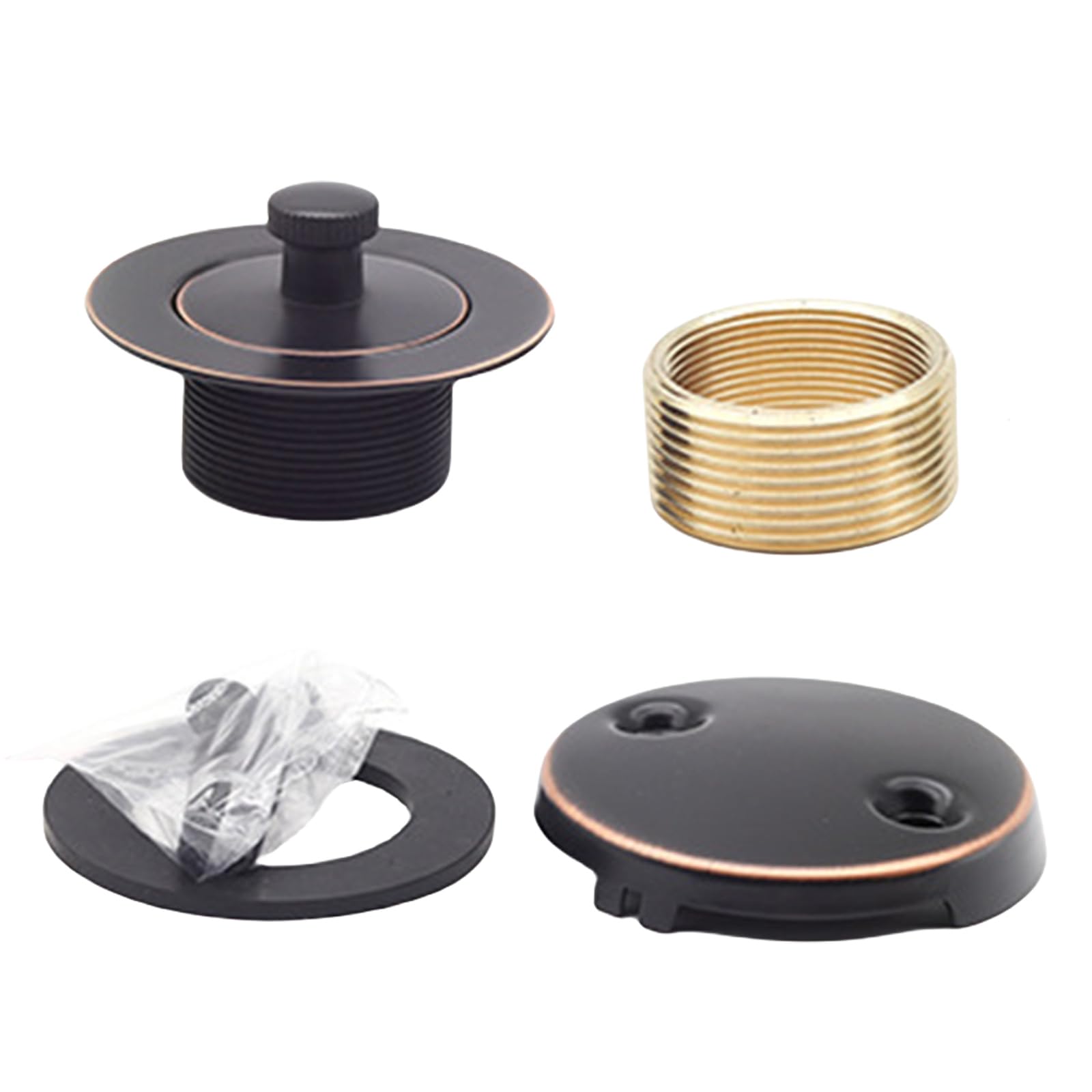 Bathtub Drain Conversation Kits Assembly Lift and Turn Tub Drain Kits with Two-Hole Overflows Faceplate Easy Installation Bathtub Assembly