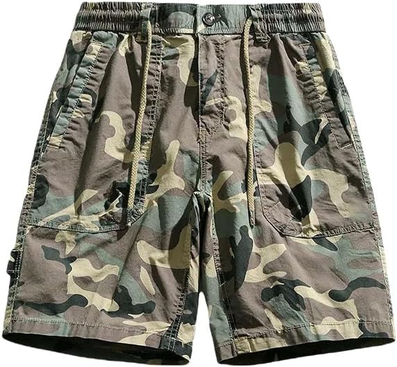 Men's Summer Outdoor Leisure Cargo Shorts Cotton Loose Straight Elastic Comfortable