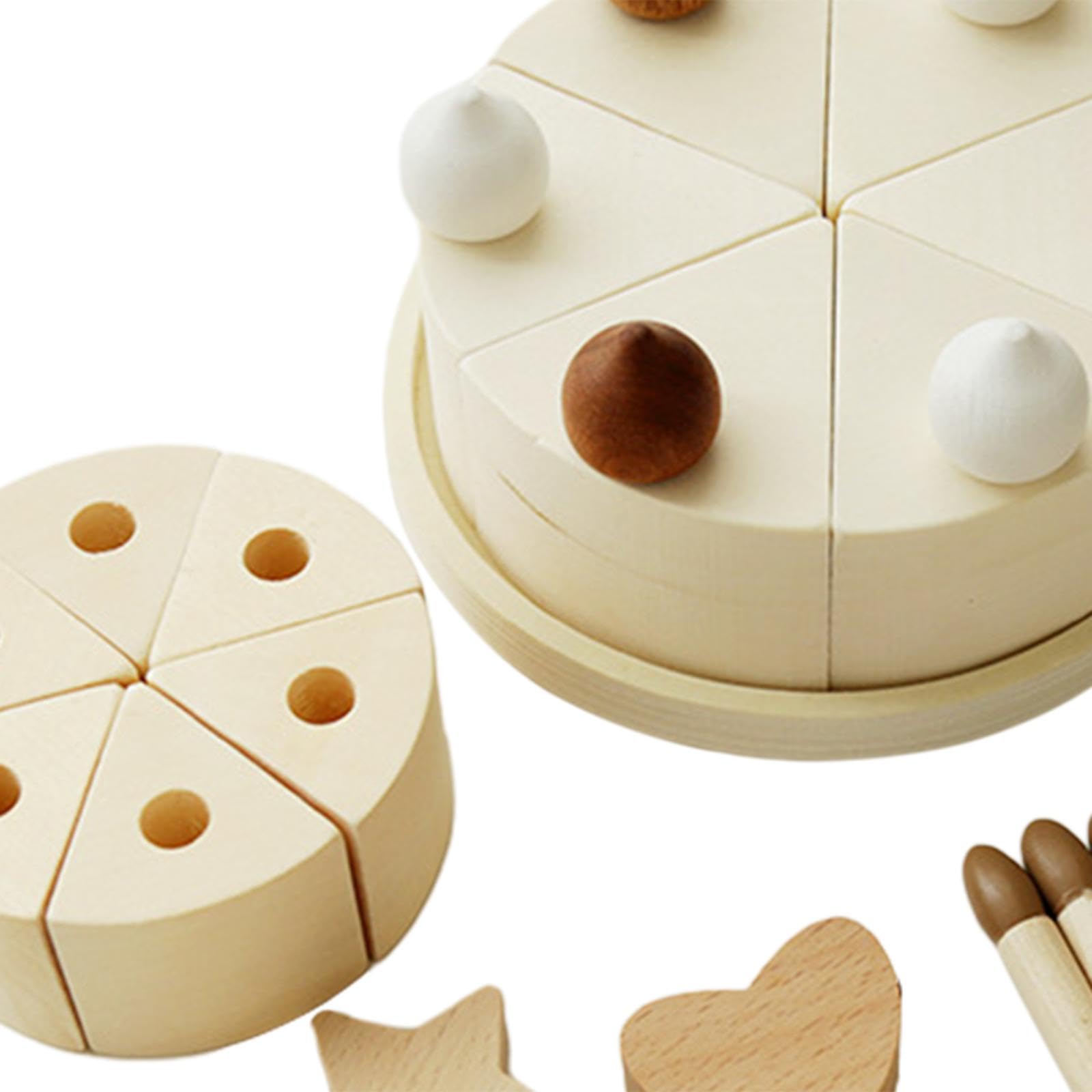 Juguetes de Madera para Cortar Pasteles de Cumpleaños, Pasteles para Fiestas de Cumpleaños, Bricolaje, Cognitivos, Juguetes Educativos Tempranos, Jugu, Doble Capa