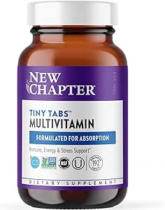 New Chapter Tiny Tabs Multivitamin with Energy Stress and Immune Support + Vitamin D3 + B Vitamins, 192 Count