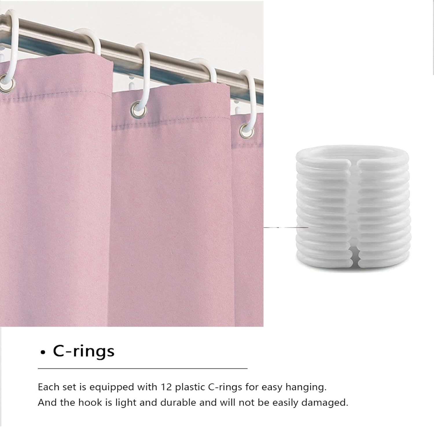 Heart Pattern Long Shower Curtain Pink Shower Curtain Liner Modern Stylish Waterproof Washable Shower Curtains for Hotel Dorm Spa 108Wx72L (Colorful 72Wx96L)