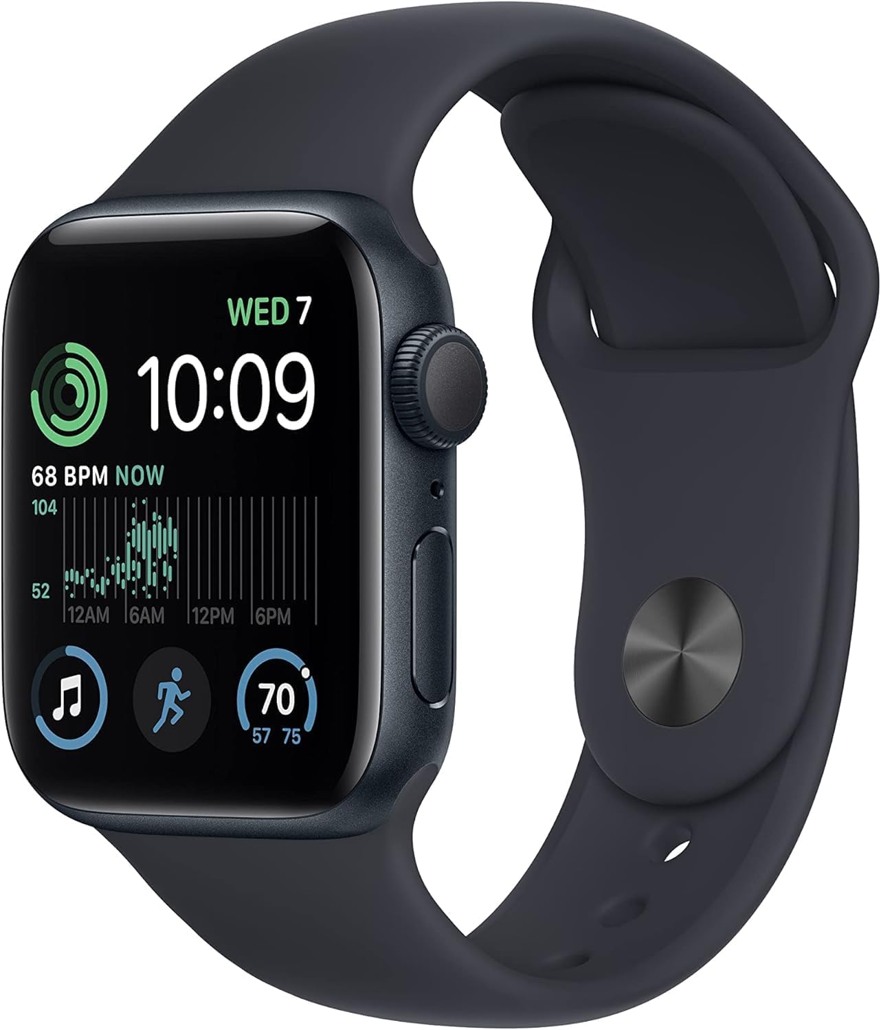 Apple Watch SE (2nd Gen) (GPS, 40mm) - Midnight Aluminum Case with Midnight Sport Band, M/L (Renewed Premium)