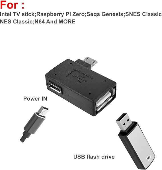 2 Pack OTG Cable Adapter for Fire TV Stick 4K Max Support Micro USB OTG Fire TV Storage Fire Stick Memory Expansion 2