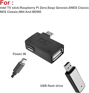 2 Pack OTG Cable Adapter for Fire TV Stick 4K Max Support Micro USB OTG Fire TV Storage Fire Stick Memory Expansion 2