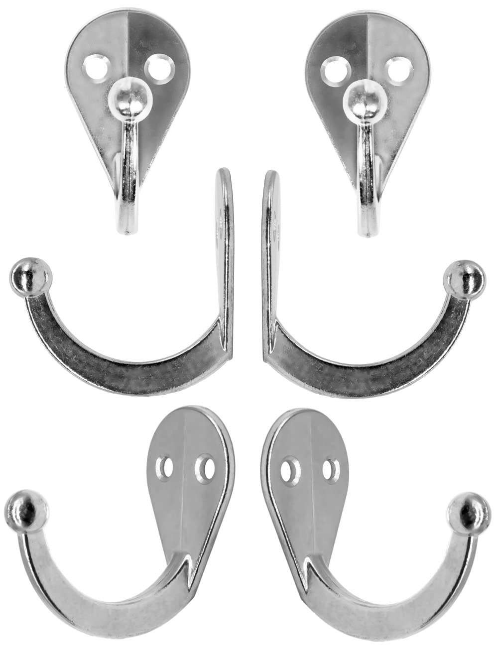 Fuxxer® - 6 ganci in ferro classici, ganci, ganci appendiabiti (argento)