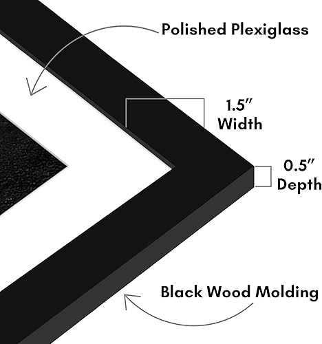 Miniatura 3 de Americanflat Marco para póster de 20 x 30 pulgadas con paspartú o póster de 24 x 34 pulgadas, sin paspartú, en madera negra de ingeniería con