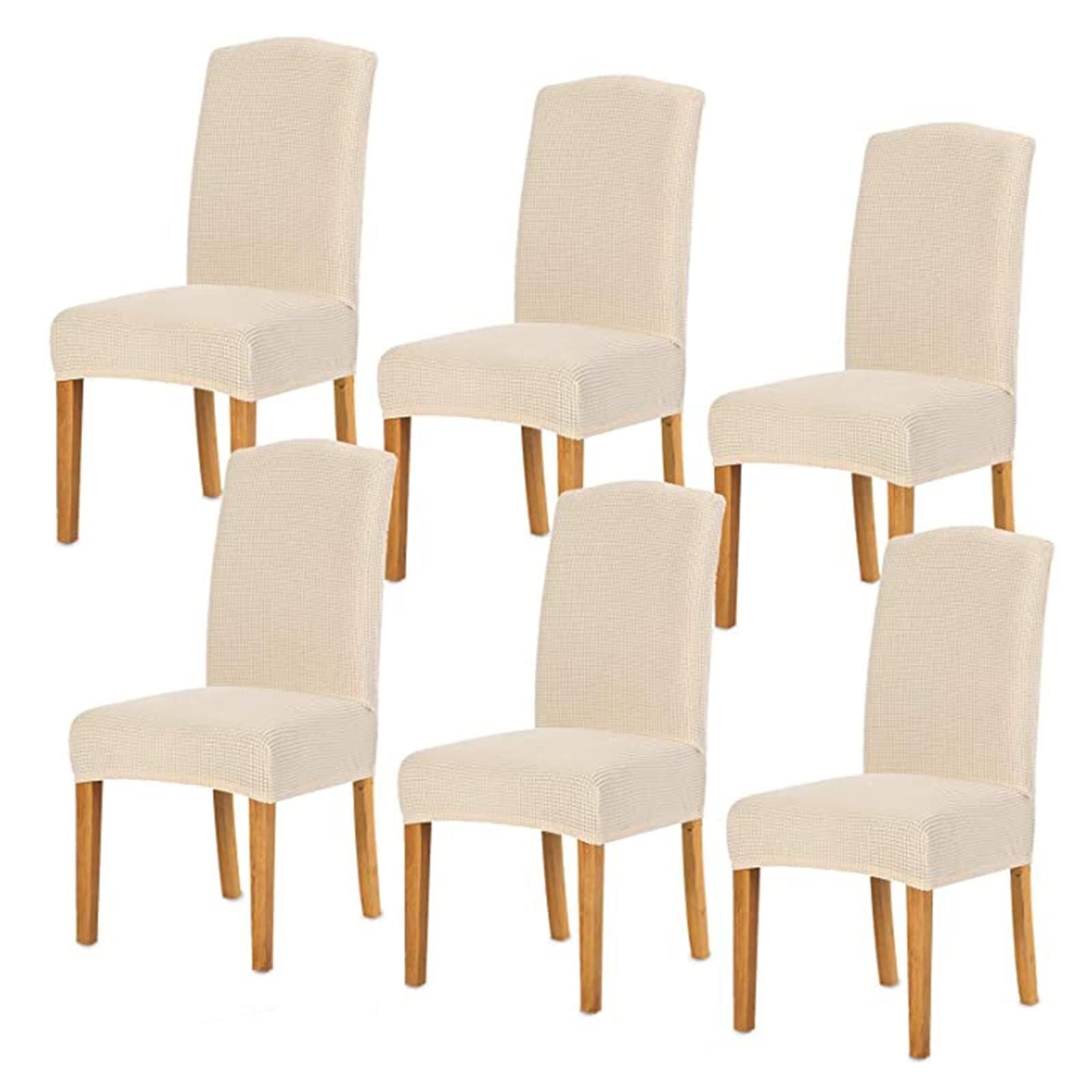 NMVAWIPT Elastic Spandex Chair Covers, Jacquard Slipcovers Stretch Removable Washable Protecter For Bar Hotel Wedding(#51,6pcs)