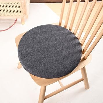 Round Memory Foam Chair Pad 12"/14"/16"/18" Round Seat Cushion for Dining Kitchen Chair Stool,Detachable Circle Chair Seat Cushion with Non-Slip Backing Dark Grey,12x12x1.2inch