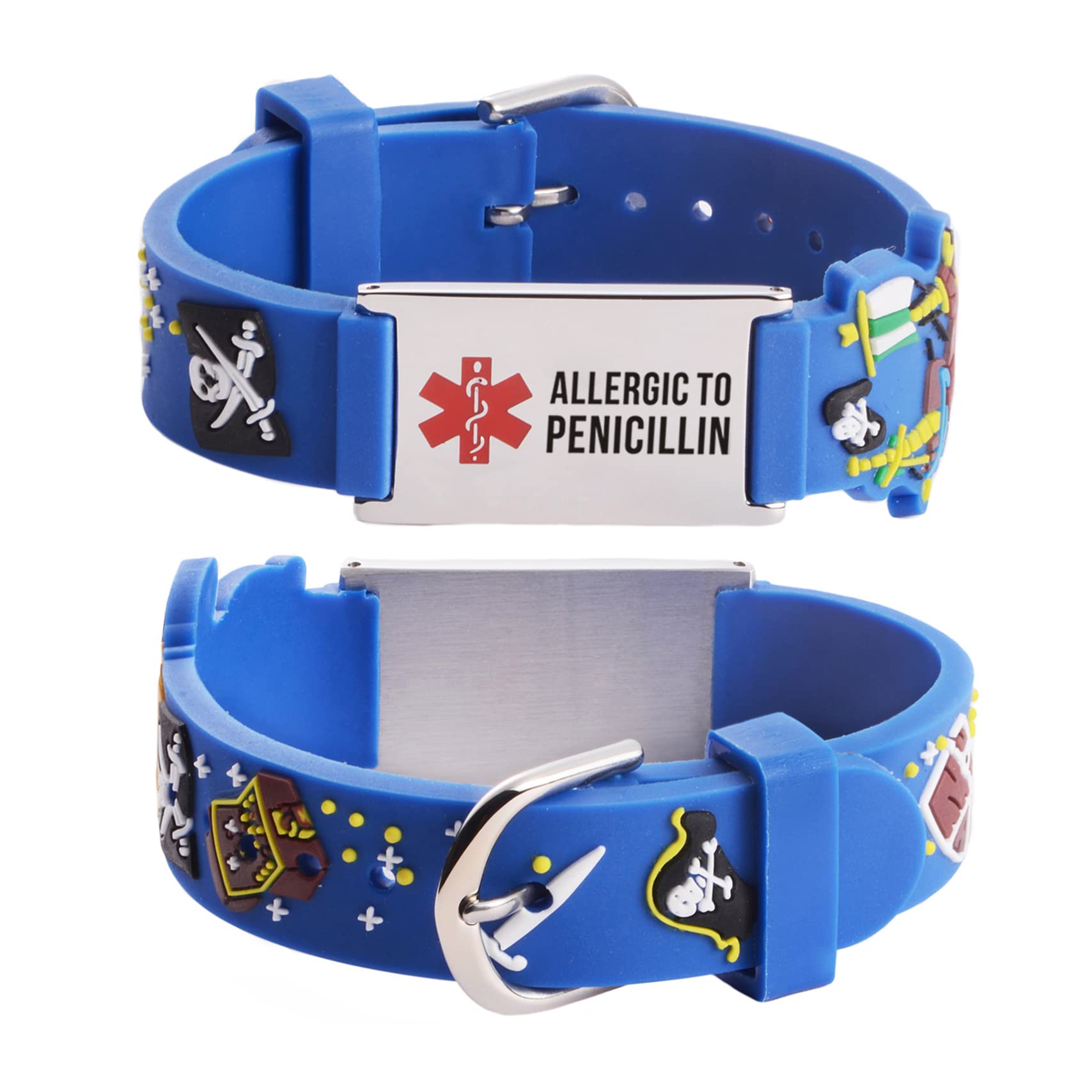 LinnaLove cartoon medical alert id bracelets Parents gift to Son, daughter, brother, sister