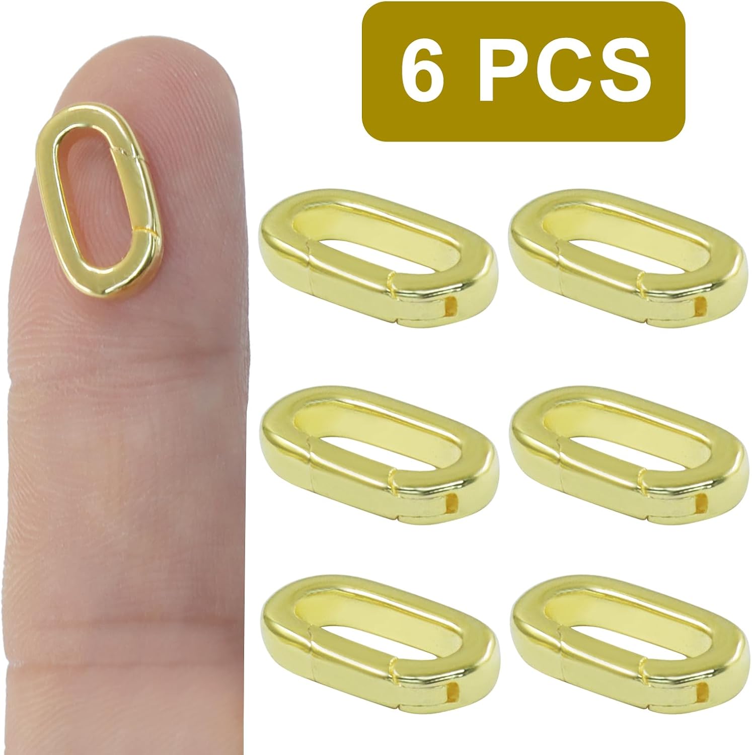 6Pcs 18K Gold Filled Oval Necklace Clasps image 5