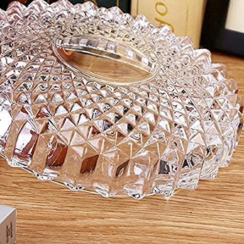 Mahi Enterprise� Crystal Quality Glass Ash Plate Tray, Round Tabletop, Glass Ashtray, Smoke Collectible Tribal Decoration