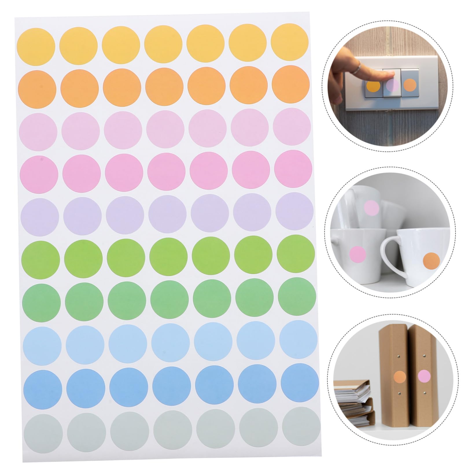 200 Feuilles Étiquettes Autocollantes Rondes Colorées Autocollants Pois Adhésifs pour Codage et Organisation Maison ou