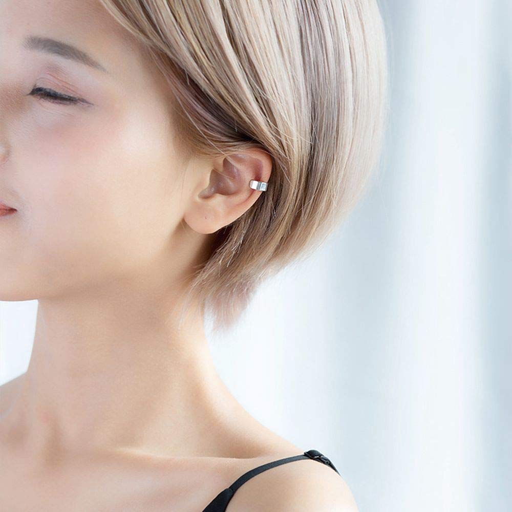 Ear Cuff Argent 925 Clip D'oreille Fausse Manchette Oreille Fau Piercing Oreilles Cartilage Boucles D'oreilles pour Homme Femme