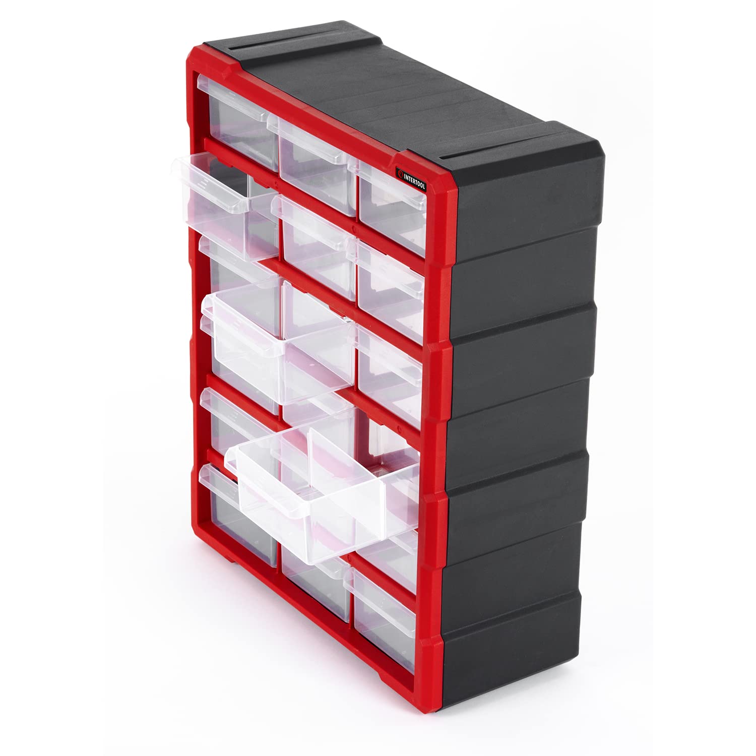 INTERTOOL Kleinteile-Organizer für Hardware und Schrauben, 18 herausnehmbare Behälter mit Trennwänden, Wandhalterung oder Schreibtisch-Bastel- und Lego-Aufbewahrungsschrank, 48,3 x 38,1 x 17,8 cm