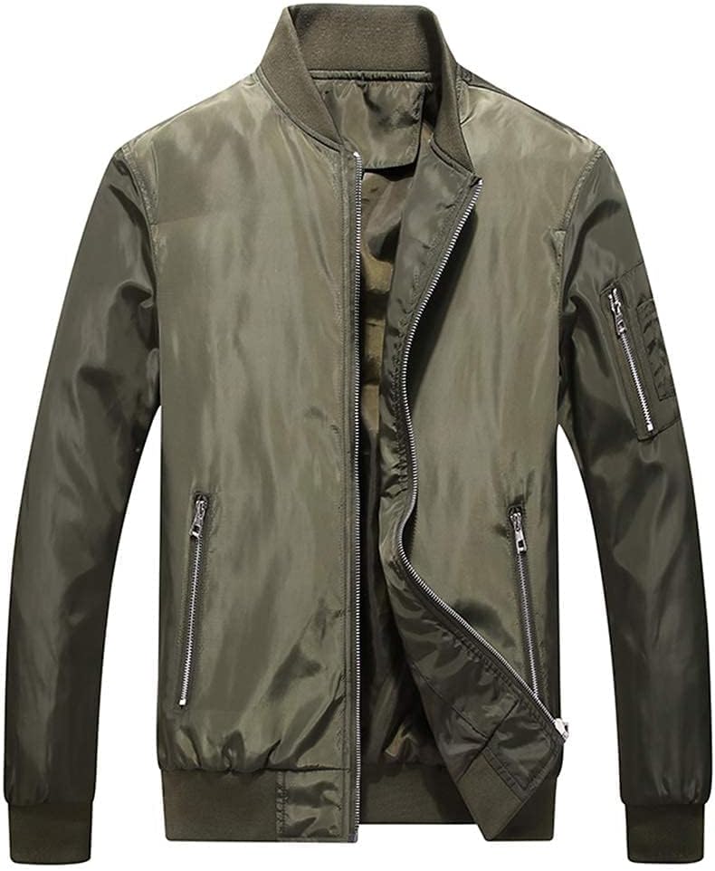 Men's Bomber Jacket-Softshell Flight Lightweight Casual Spring Fall Coat