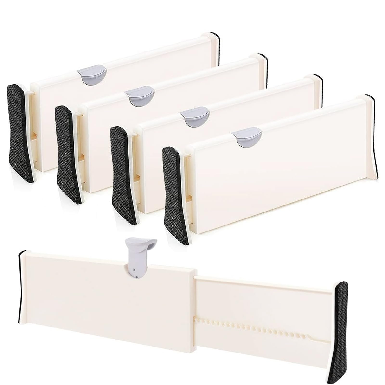 Drawer Dividers, Organizer 4 Pack Expandable from 11-17" Dresser Drawer Organizers With Anti Scratch Foam Adjustable Drawer Organization Separators for Kitchen Bedroom Bathroom Closet Office Drawers