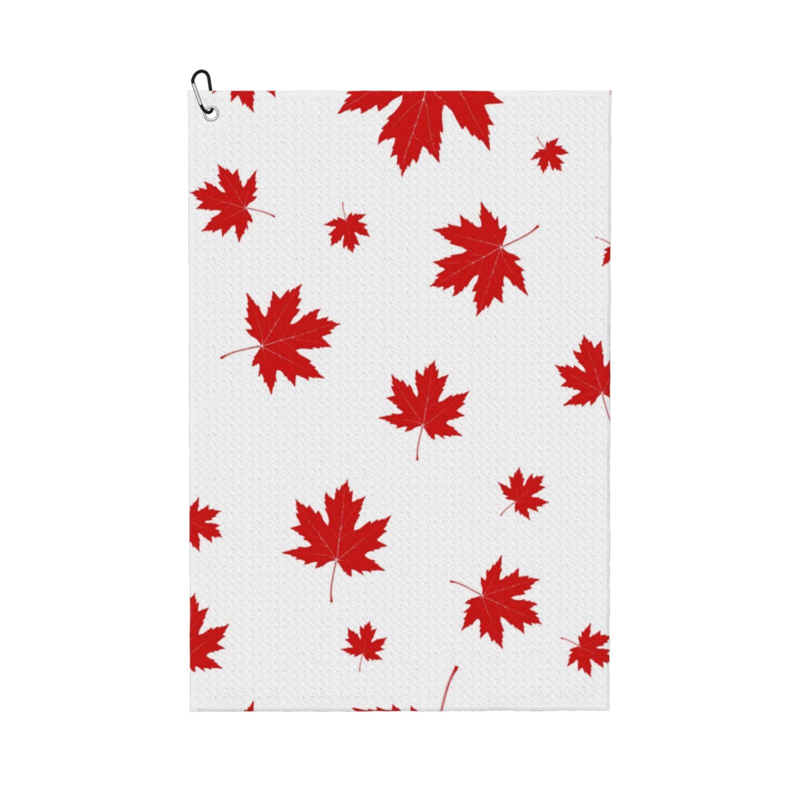 Hnnkloy Red Maple Leaf, 16x24 in Portable Waffle Golf Towels with Carabiner Clip for Golf Bag