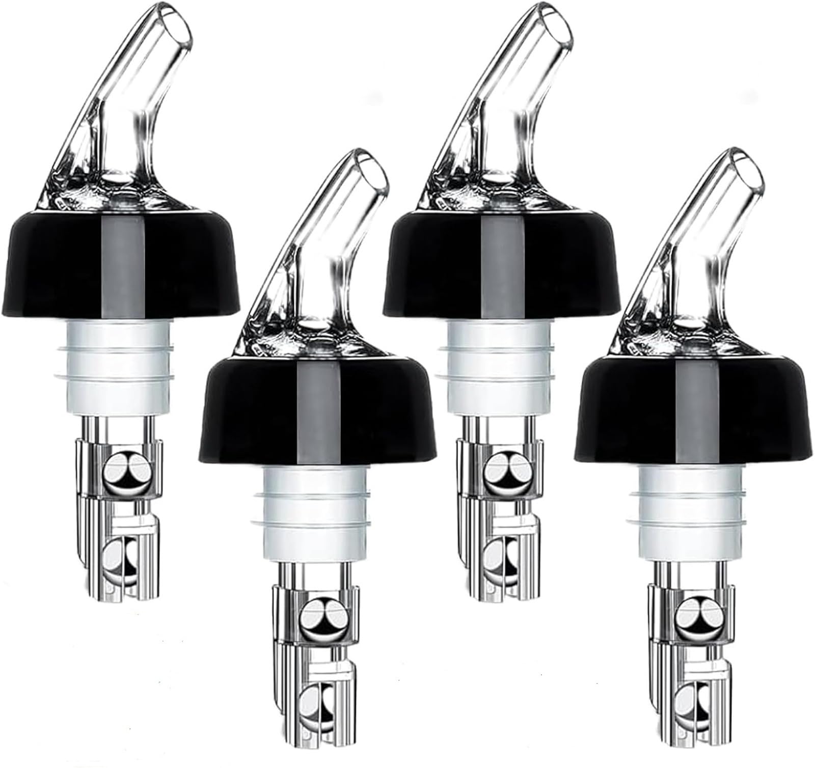 Stainless Steel Pourers Vertedor de Botellas medido, vertedores Licor, tragos rápidos, dispensador Whisky for cócteles y Vino(8PCS 60ml)