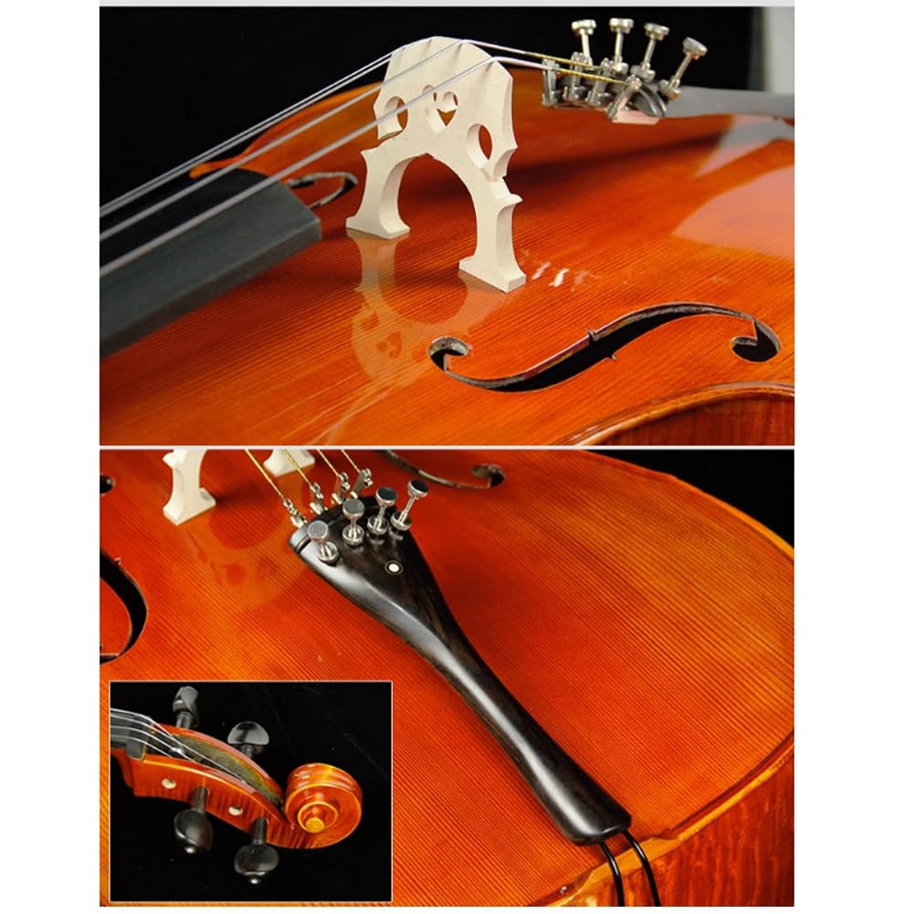 Violonchelo Profesional Abeto Arce Madera Maciza Hecho a Mano Violonchelo Estudiante Principiante Concierto Profesional Kit de Violonchelo de tamaño Completo (Size : 4/4)