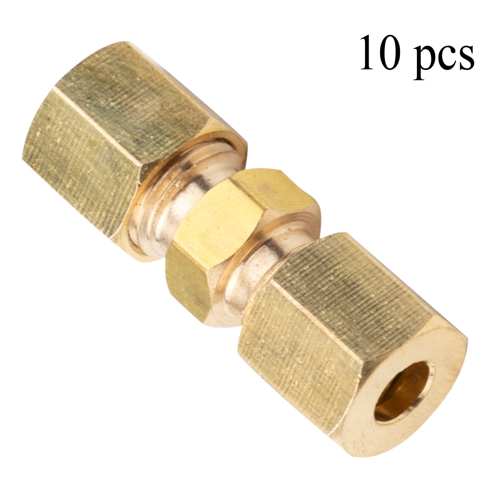Lot de 10 connecteurs de câbles de frein - Raccord droit - Réducteur de compression - 4,75 mm - Cuivre - Acier - Universel