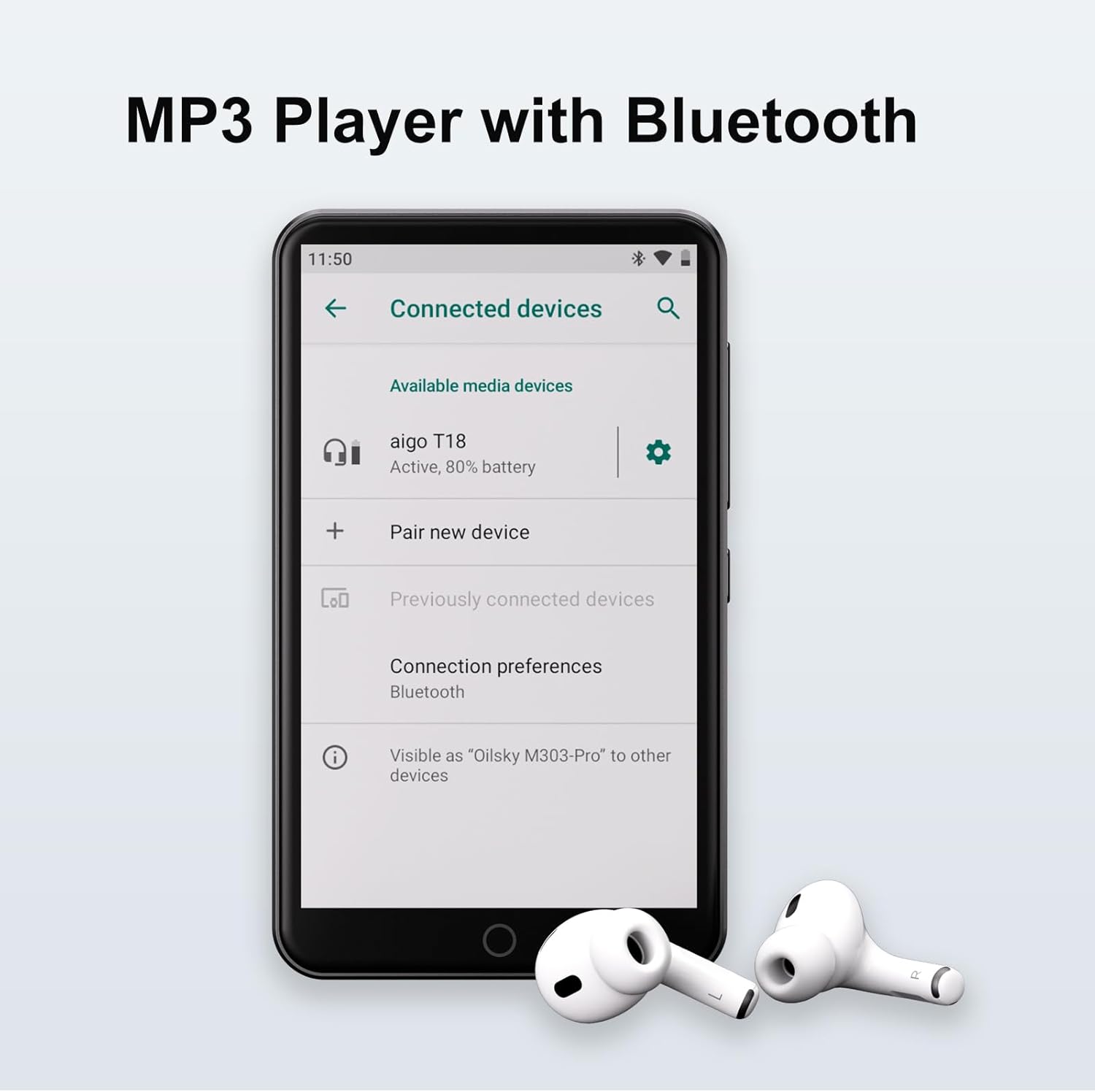 Oilsky 80GB MP3 Player with Bluetooth and WiFi, Mp3(Black) - Image 5