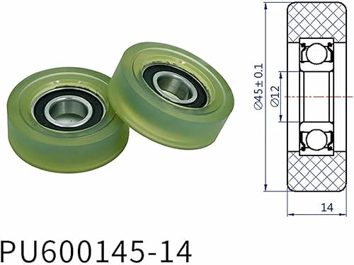Miniatura 4 de Diameter 45mm, PU Polyurethane Bearing,Rubber Coated Soft PulleyRoller, Width 14mm Kindly (Color  Hole 8, Size  5pcs)