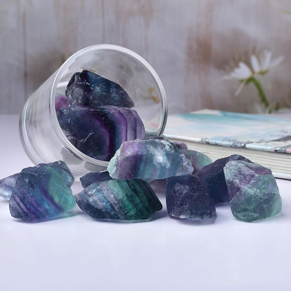 Zerodeko Mehrfarbiger Fluoritstein 500g aus Stein als Deko und Duftstein | 1 Beutel, 3 bis 5cm Stücke, Handgemacht, für Aromatherapie und Raumdekoration