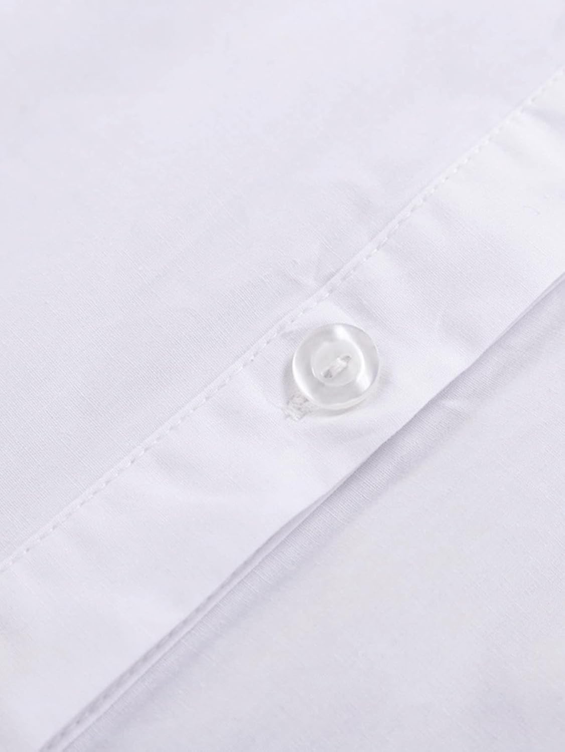 Rooscier Women's Casual Shirt Dress Collar V Neck Button Down Short Sleeve Loose Mini Dresses - Image 5