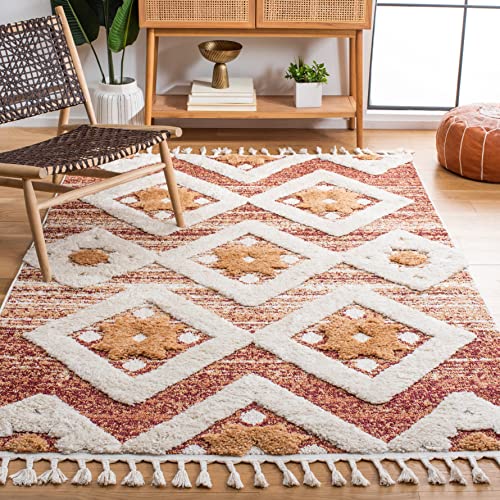Tapete decorativo rectangular 5'3" x 7'6" Rust/Ivory miniatura 1