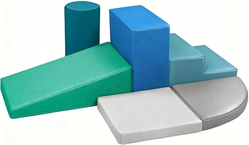 Miniatura 8 de Juego de 6 piezas de bloques de escalada de espuma para bebés para niños pequeños – Juguetes de escalada para bebés para niños pequeños – Escalada